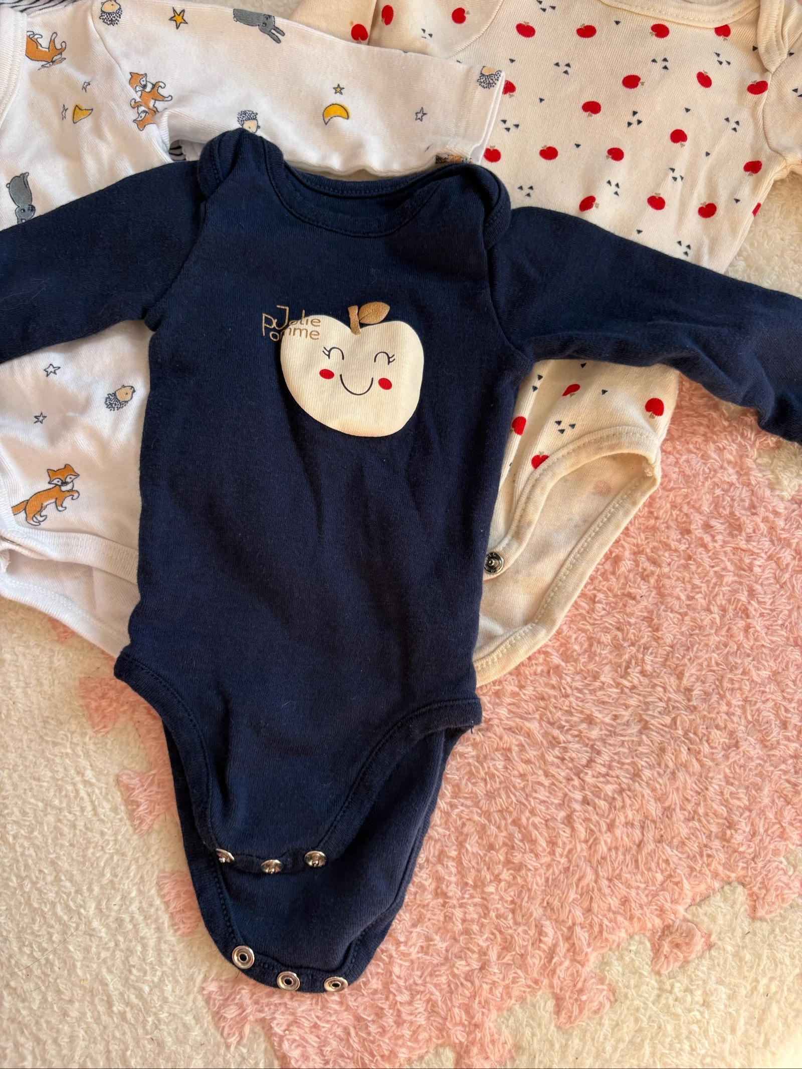 Lote de 5 bodies bebê menina 3 meses – Orchestra & cache-cœur – Excelente estado – photo 2